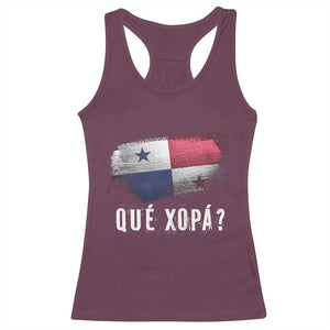 Funny Panama Racerback Tank Top Que Xopa What's Up Panamanian TS09 Maroon Print Your Wear
