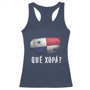 Funny Panama Racerback Tank Top Que Xopa What's Up Panamanian TS09 Navy Print Your Wear