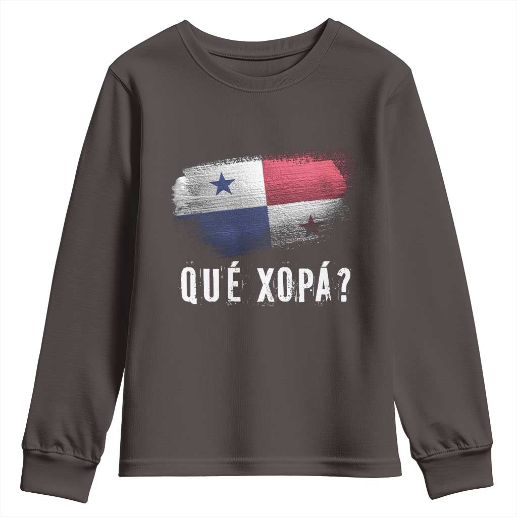 Funny Panama Youth Sweatshirt Que Xopa What's Up Panamanian TS09 Dark Chocolate Print Your Wear
