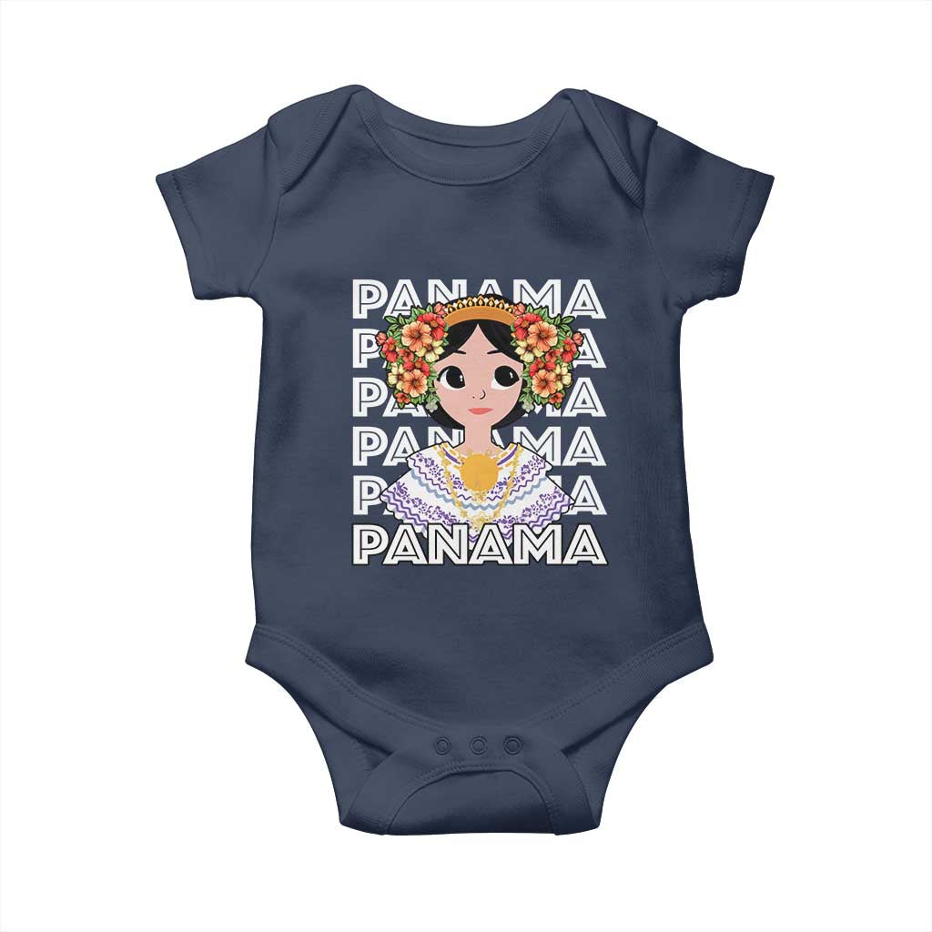 Panamanian Cultural Women Baby Onesie TS09 Navy Print Your Wear