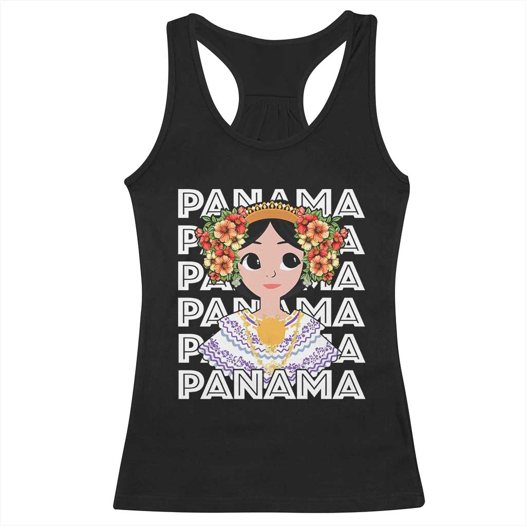 Panamanian Cultural Women Racerback Tank Top TS09 Black Print Your Wear