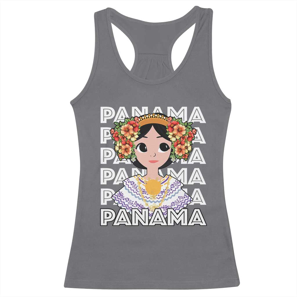 Panamanian Cultural Women Racerback Tank Top TS09 Charcoal Print Your Wear