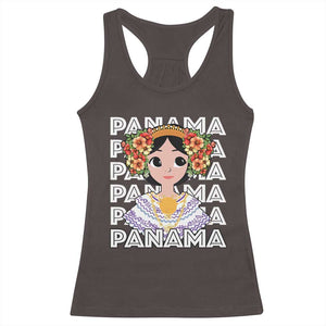 Panamanian Cultural Women Racerback Tank Top TS09 Dark Chocolate Print Your Wear