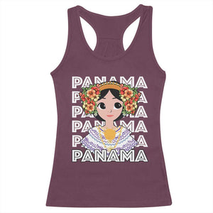 Panamanian Cultural Women Racerback Tank Top TS09 Maroon Print Your Wear