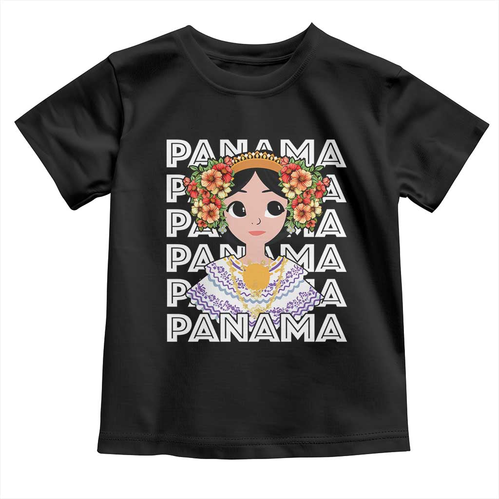 Panamanian Cultural Women Toddler T Shirt TS09 Black Print Your Wear
