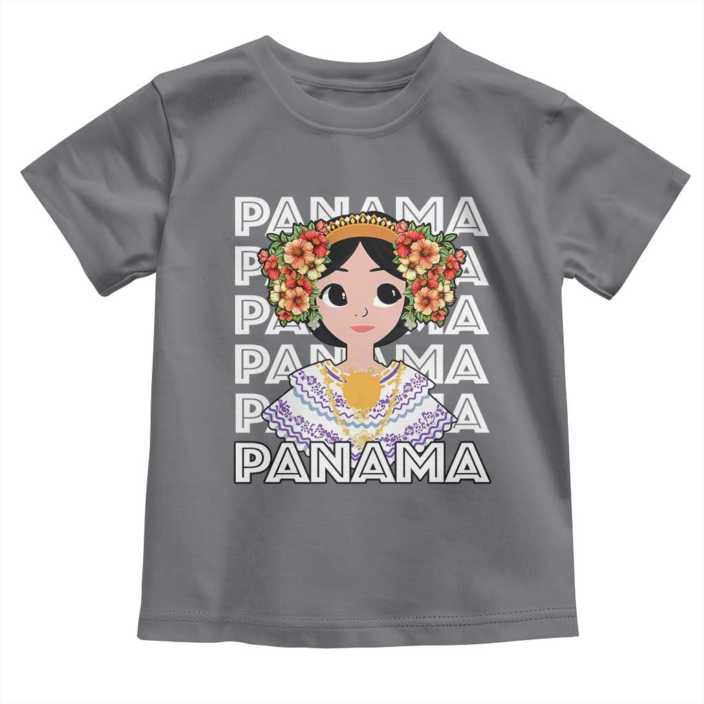 Panamanian Cultural Women Toddler T Shirt TS09 Charcoal Print Your Wear