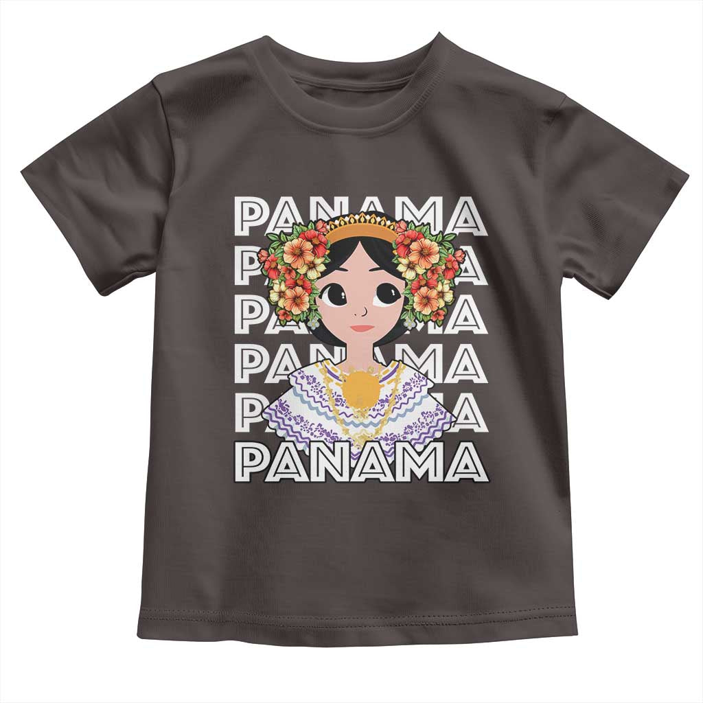 Panamanian Cultural Women Toddler T Shirt TS09 Dark Chocolate Print Your Wear