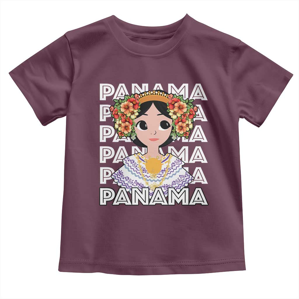 Panamanian Cultural Women Toddler T Shirt TS09 Maroon Print Your Wear