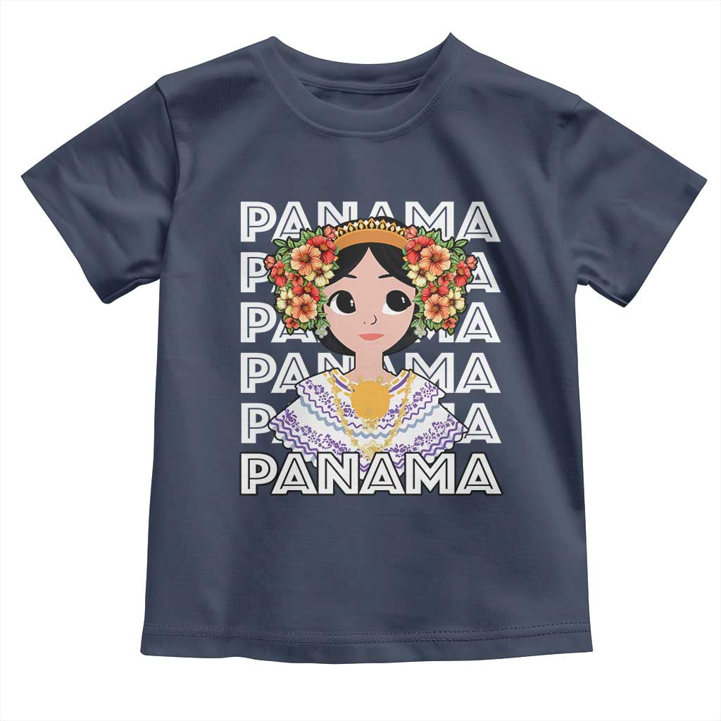Panamanian Cultural Women Toddler T Shirt TS09 Navy Print Your Wear