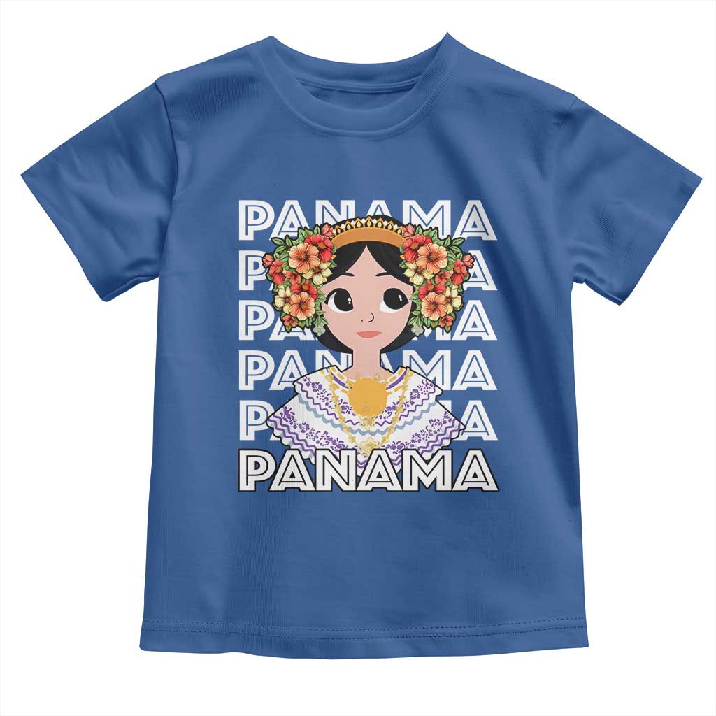 Panamanian Cultural Women Toddler T Shirt TS09 Royal Blue Print Your Wear