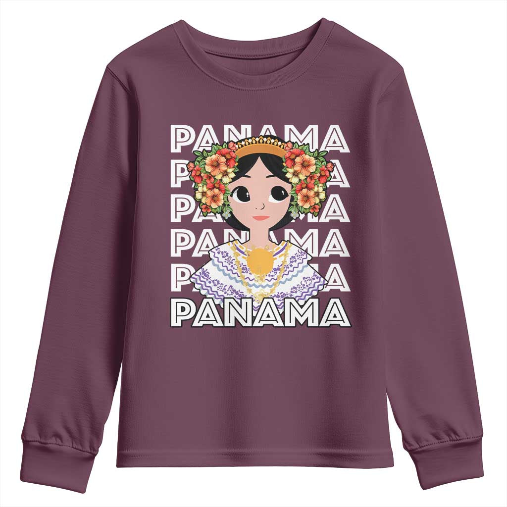 Panamanian Cultural Women Youth Sweatshirt TS09 Maroon Print Your Wear