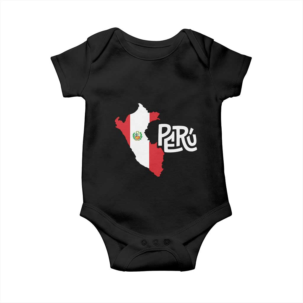 Peruvian Pride Baby Onesie Peru Est. 1821 TS09 Black Print Your Wear