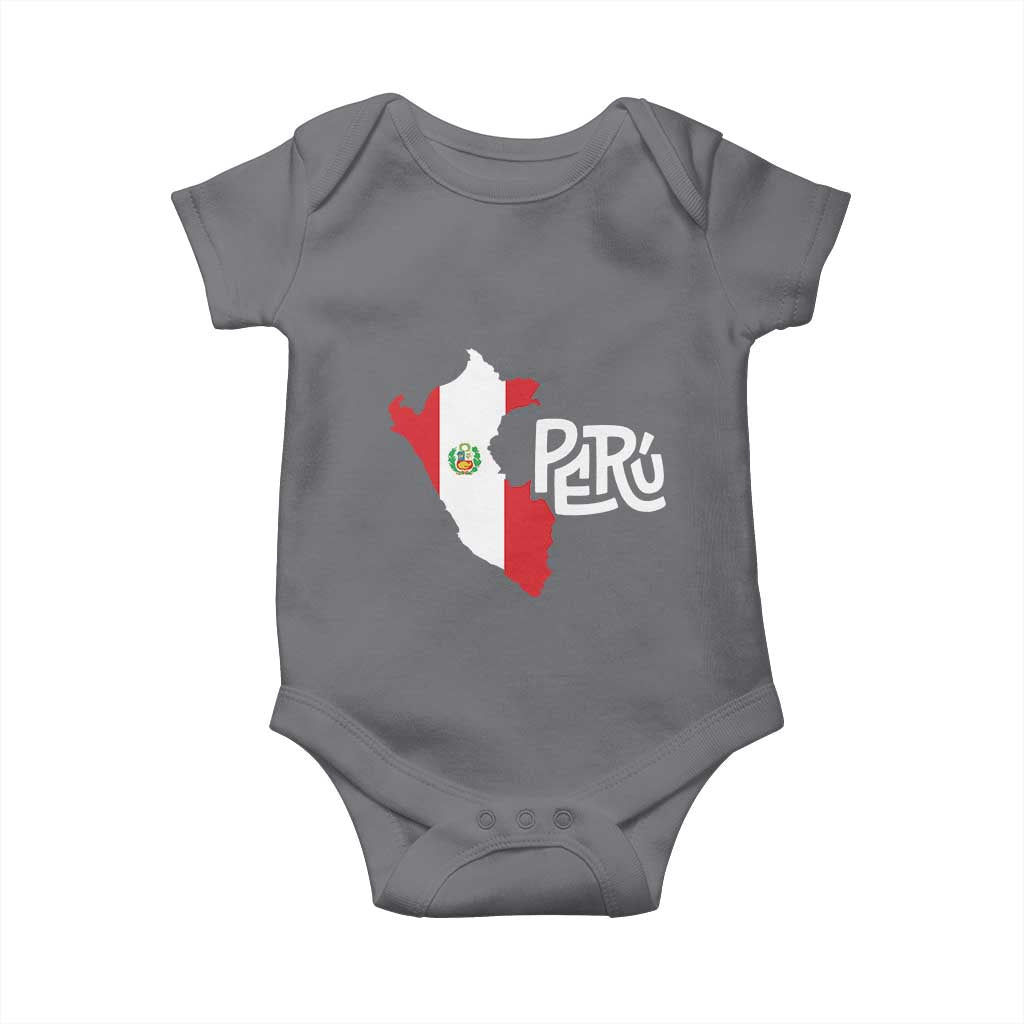 Peruvian Pride Baby Onesie Peru Est. 1821 TS09 Charcoal Print Your Wear