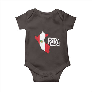 Peruvian Pride Baby Onesie Peru Est. 1821 TS09 Dark Chocolate Print Your Wear