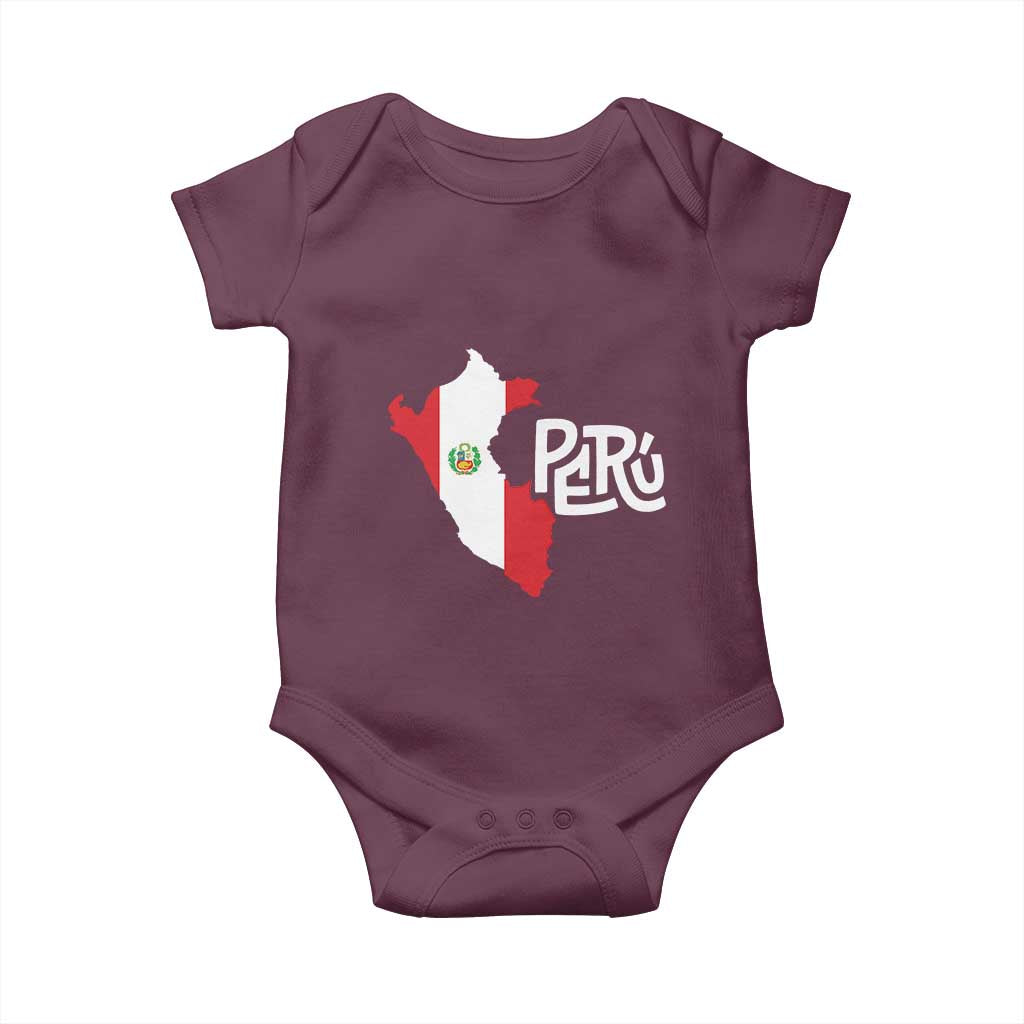 Peruvian Pride Baby Onesie Peru Est. 1821 TS09 Maroon Print Your Wear