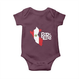 Peruvian Pride Baby Onesie Peru Est. 1821 TS09 Maroon Print Your Wear