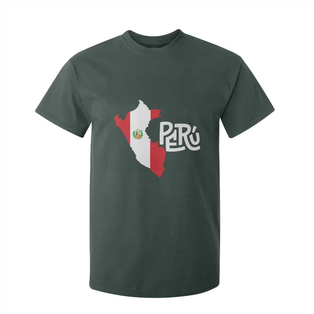 Peruvian Pride T Shirt For Kid Peru Est. 1821 TS09 Dark Forest Green Print Your Wear