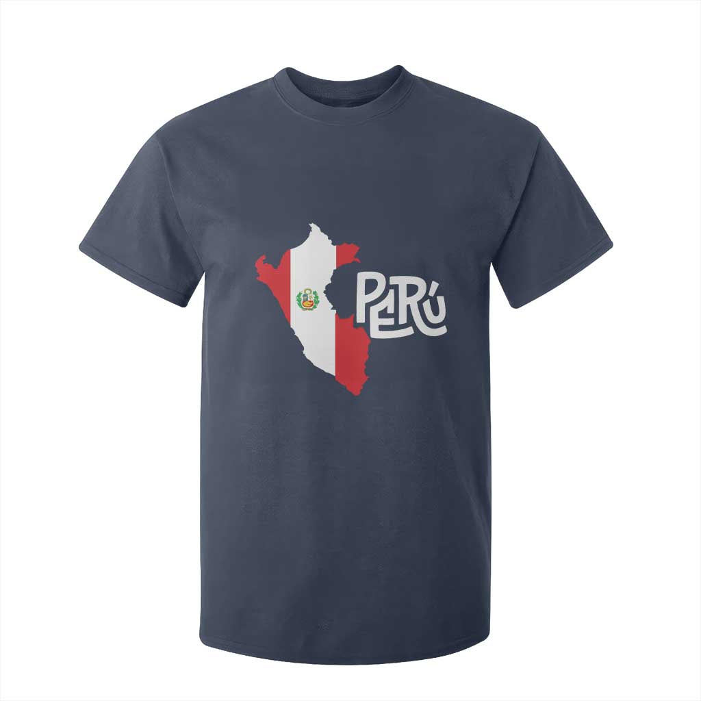 Peruvian Pride T Shirt For Kid Peru Est. 1821 TS09 Navy Print Your Wear
