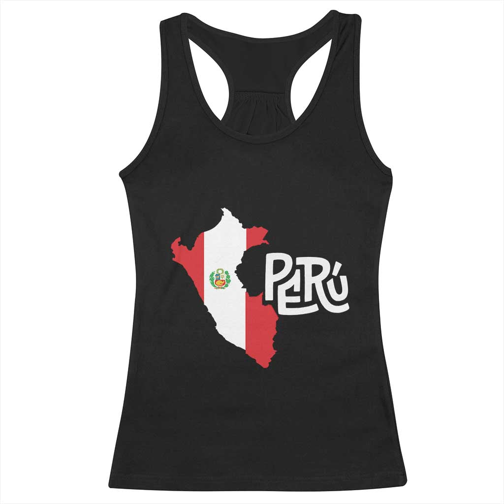 Peruvian Pride Racerback Tank Top Peru Est. 1821 TS09 Black Print Your Wear