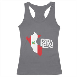 Peruvian Pride Racerback Tank Top Peru Est. 1821 TS09 Charcoal Print Your Wear