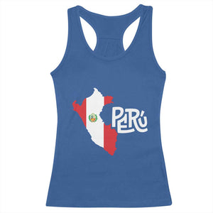 Peruvian Pride Racerback Tank Top Peru Est. 1821 TS09 Royal Blue Print Your Wear