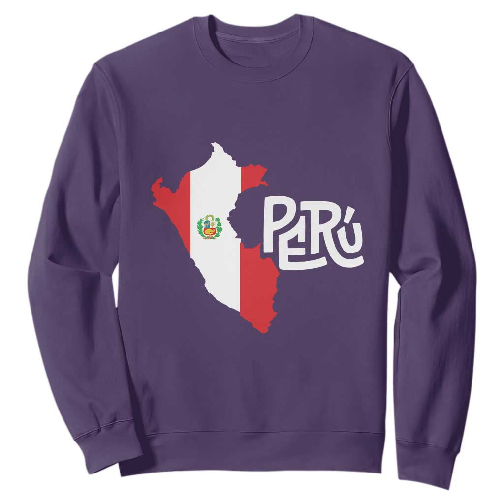Peruvian Pride Sweatshirt Peru Est. 1821 TS09 Purple Print Your Wear