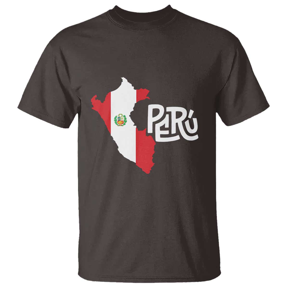 Peruvian Pride T Shirt Peru Est. 1821 TS09 Dark Chocolate Print Your Wear