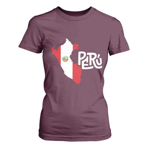 Peruvian Pride T Shirt For Women Peru Est. 1821 TS09 Maroon Print Your Wear