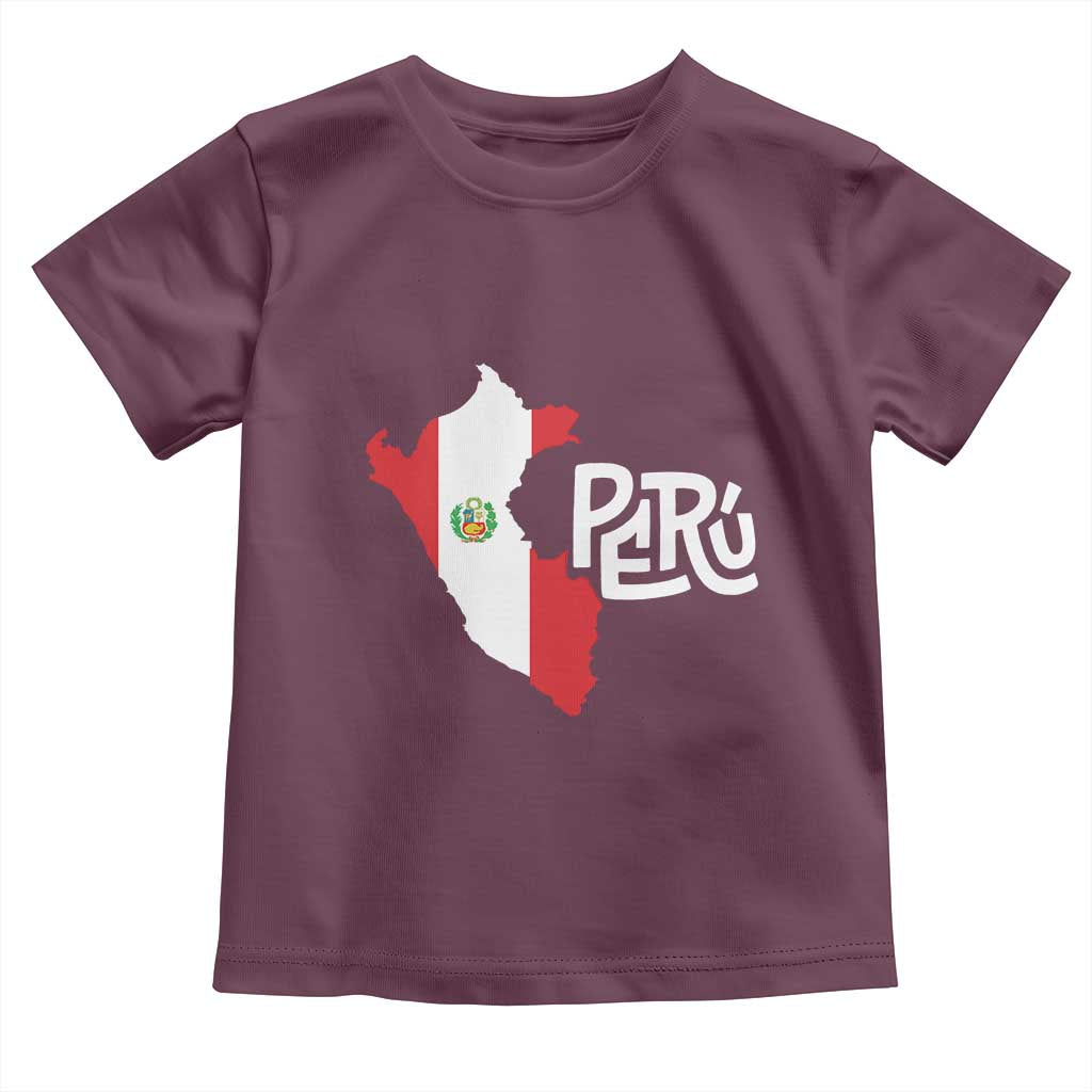 Peruvian Pride Toddler T Shirt Peru Est. 1821 TS09 Maroon Print Your Wear