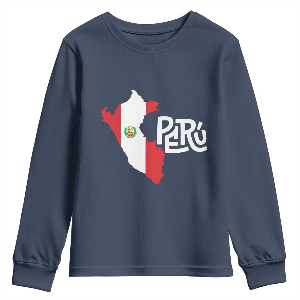 Peruvian Pride Youth Sweatshirt Peru Est. 1821 TS09 Navy Print Your Wear
