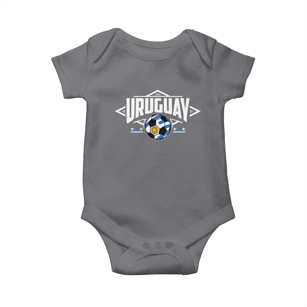 Uruguayan Uruguay Soccer Support Baby Onesie TS09 Charcoal Print Your Wear