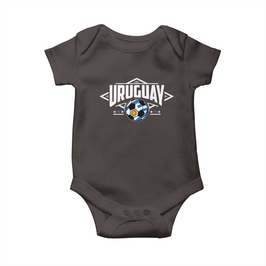 Uruguayan Uruguay Soccer Support Baby Onesie TS09 Dark Chocolate Print Your Wear