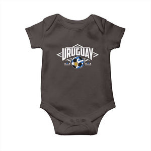 Uruguayan Uruguay Soccer Support Baby Onesie TS09 Dark Chocolate Print Your Wear