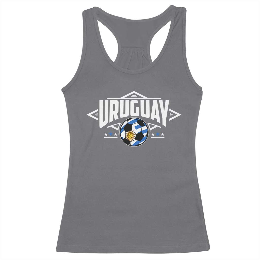 Uruguayan Uruguay Soccer Support Racerback Tank Top TS09 Charcoal Print Your Wear