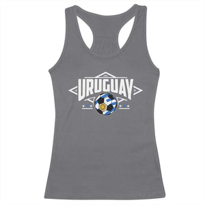 Uruguayan Uruguay Soccer Support Racerback Tank Top TS09 Charcoal Print Your Wear