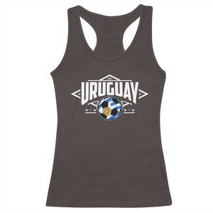 Uruguayan Uruguay Soccer Support Racerback Tank Top TS09 Dark Chocolate Print Your Wear