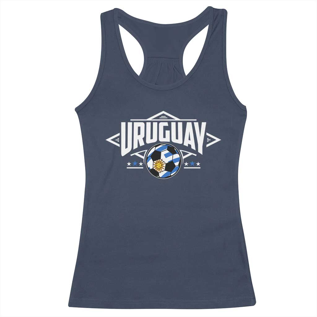 Uruguayan Uruguay Soccer Support Racerback Tank Top TS09 Navy Print Your Wear