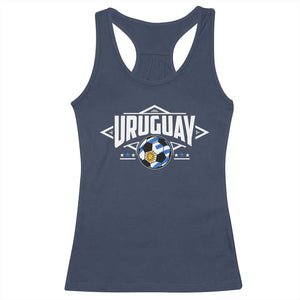 Uruguayan Uruguay Soccer Support Racerback Tank Top TS09 Navy Print Your Wear