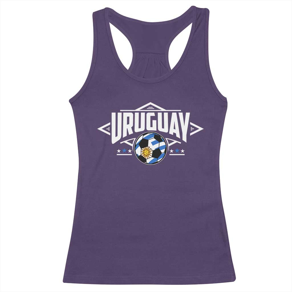 Uruguayan Uruguay Soccer Support Racerback Tank Top TS09 Purple Print Your Wear