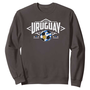 Uruguayan Uruguay Soccer Support Sweatshirt TS09 Dark Chocolate Print Your Wear