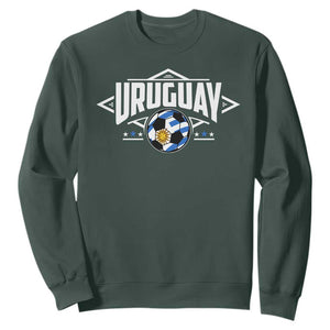 Uruguayan Uruguay Soccer Support Sweatshirt TS09 Dark Forest Green Print Your Wear