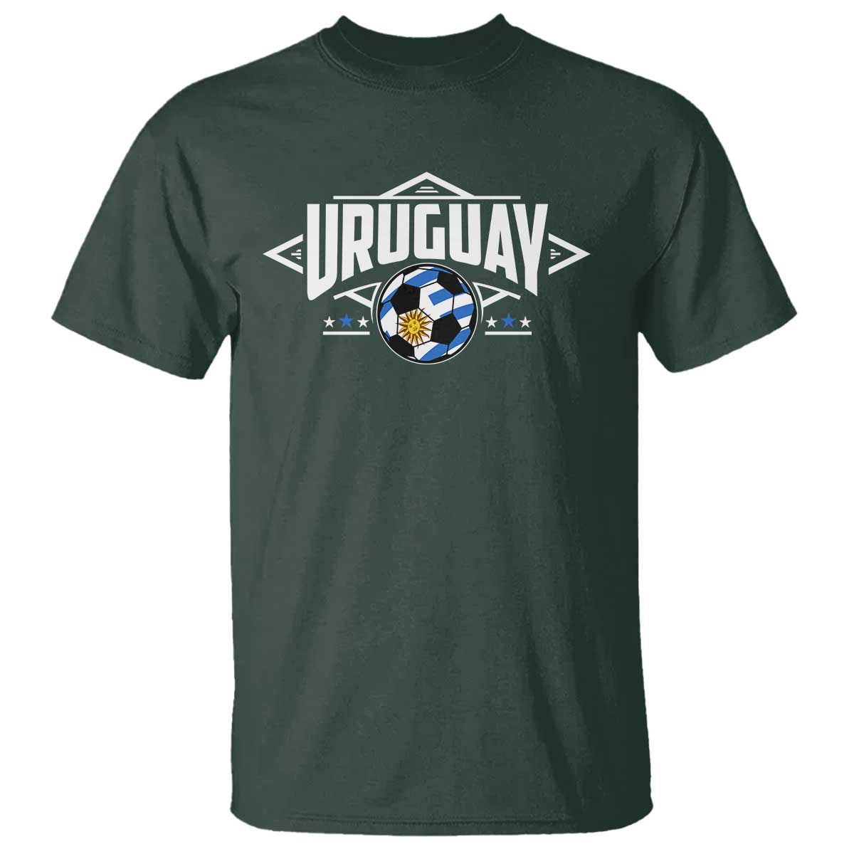 Uruguayan Uruguay Soccer Support T Shirt TS09 Dark Forest Green Print Your Wear