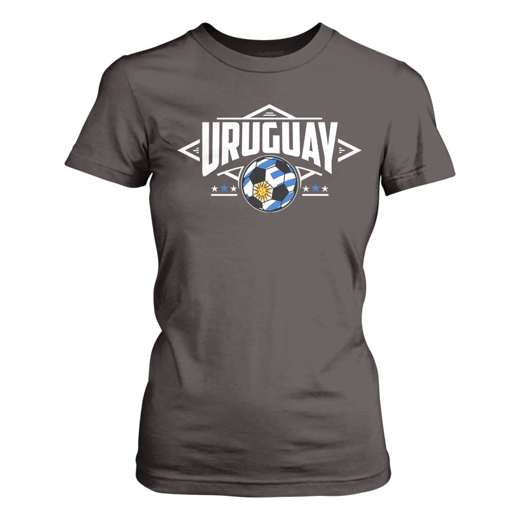 Uruguayan Uruguay Soccer Support T Shirt For Women TS09 Dark Chocolate Print Your Wear