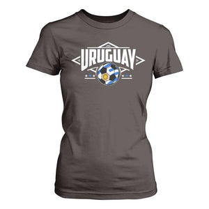 Uruguayan Uruguay Soccer Support T Shirt For Women TS09 Dark Chocolate Print Your Wear