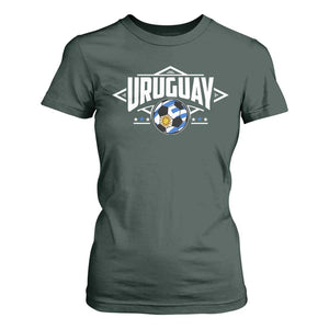 Uruguayan Uruguay Soccer Support T Shirt For Women TS09 Dark Forest Green Print Your Wear