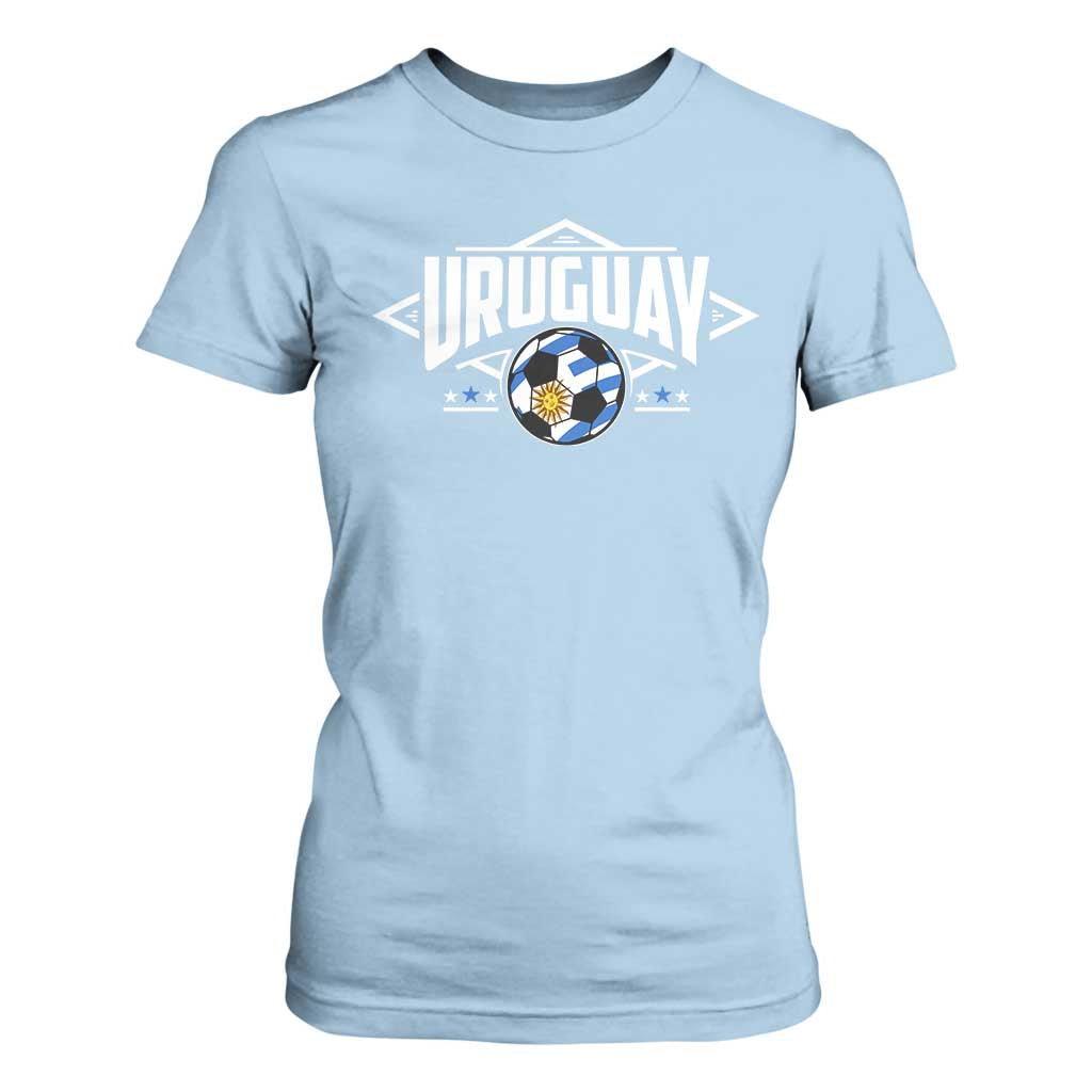 Uruguayan Uruguay Soccer Support T Shirt For Women TS09 Light Blue Print Your Wear