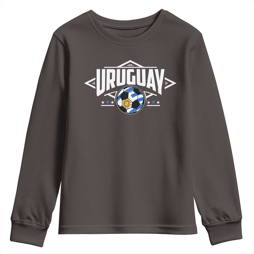 Uruguayan Uruguay Soccer Support Youth Sweatshirt TS09 Dark Chocolate Print Your Wear
