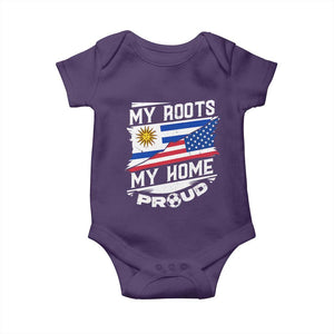 Uruguayan American Baby Onesie My Roots My Home Proud TS09 Purple Print Your Wear