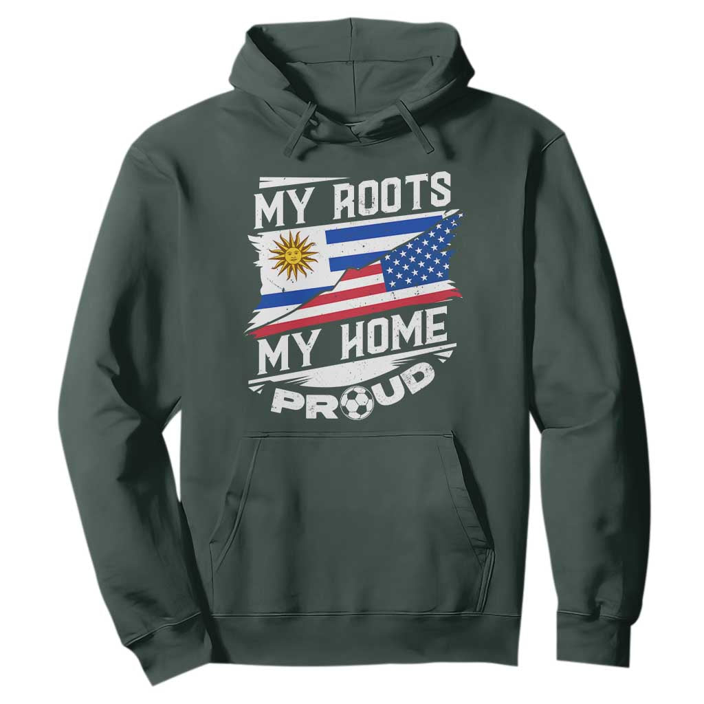 Uruguayan American Hoodie My Roots My Home Proud TS09 Dark Forest Green Print Your Wear