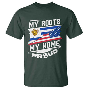 Uruguayan American T Shirt My Roots My Home Proud TS09 Dark Forest Green Print Your Wear